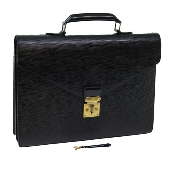 LOUIS VUITTON Epi Serviette Ambassador Business Bag Black M54412 LV Auth th4783 - Picture 1 of 16